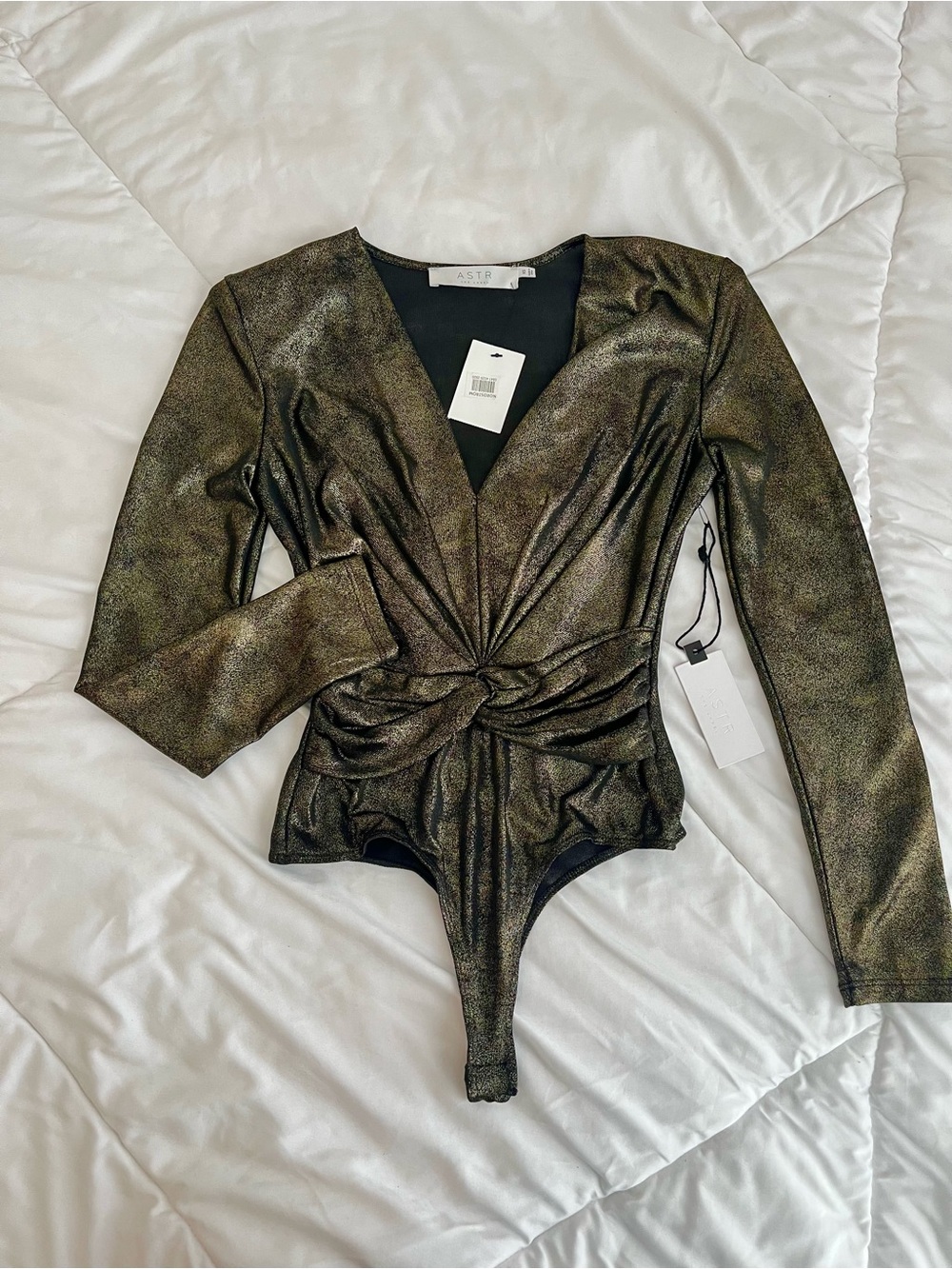 NWT ASTR THE LABEL sparky long sleeve bodysuit
